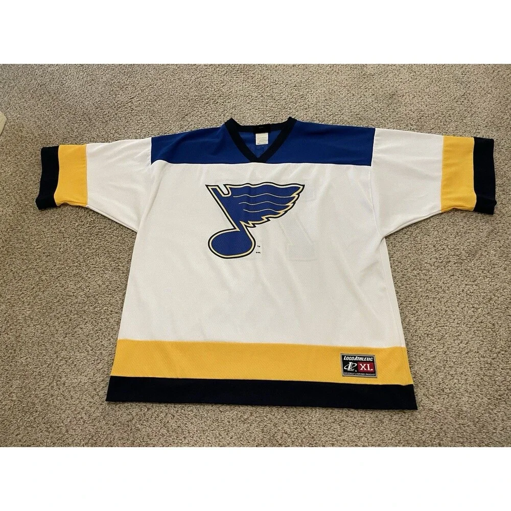 Vintage LOGO ATHLETICS TURGEON St Louis Blues Hockey Jersey NHL Men's XLarge